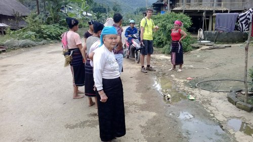 Tay Ladies In Traditional Costume in Trekking Vietnam Tours