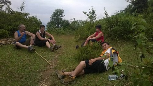 Take A Break On The Way After Hard Trekking UpHill