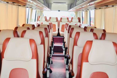Local bus interior used for travel to Pu Luong Nature Reserve