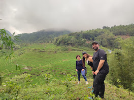 Slow walking trekking through Pu Luong rice terraces with local guide
