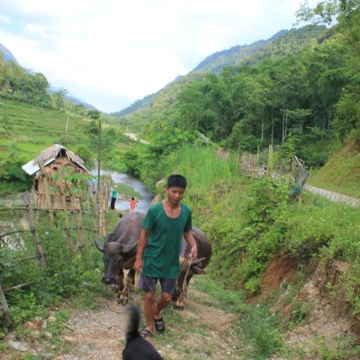Remote trekking homestay in Pu Luong located along village walking trails