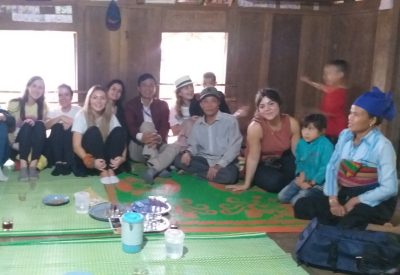 Traditional Thai stilt houses in a village in Pu Luong Nature Reserve