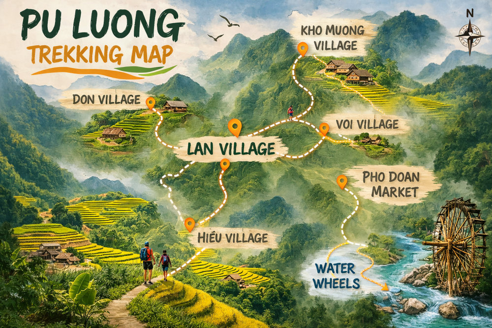 pu luong trekking village trail