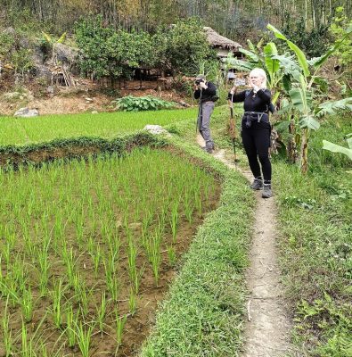Pu Luong trekking route through rice terraces bamboo forest and Thai villages in Vietnam