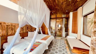 Eco lodge surrounded by rice terraces in Pu Luong Vietnam