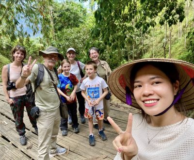 guided trekking experience with local guide in Pu Luong villages and rice fields