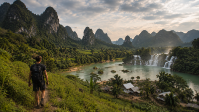 Remote trekking landscape in Cao Bang Vietnam