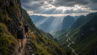 Adventure trekking through Ha Giang mountains in Vietnam