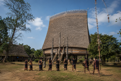 Traditional Rong house in the Central Highlands of Vietnam