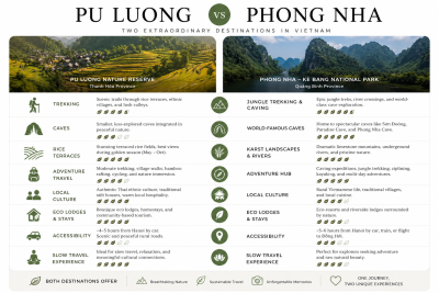Infographic comparing Pu Luong and Phong Nha Vietnam