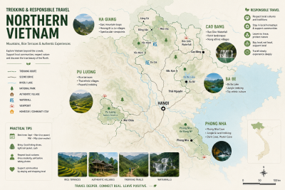 Map of responsible travel destinations in northern Vietnam