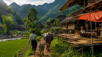 Traditional Thai village life in Pu Luong Vietnam