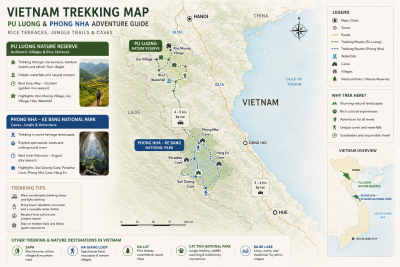 Vietnam trekking map showing Pu Luong and Phong Nha